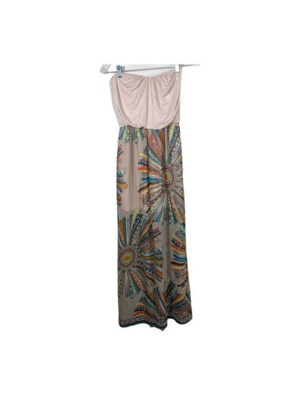 Anna Grace Strapless Maxi Dress Small Boho Festival Summer